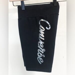 Converse Girls Biker Shorts Black Logo Youth L Athleisure